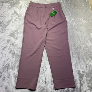 Halara Womens Elastic‎ Waist Casual Dress Pants Mauve Purple Size L Boho Outdoor